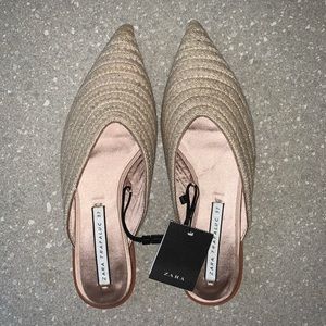 NWT Zara TRF Espadrille Slides